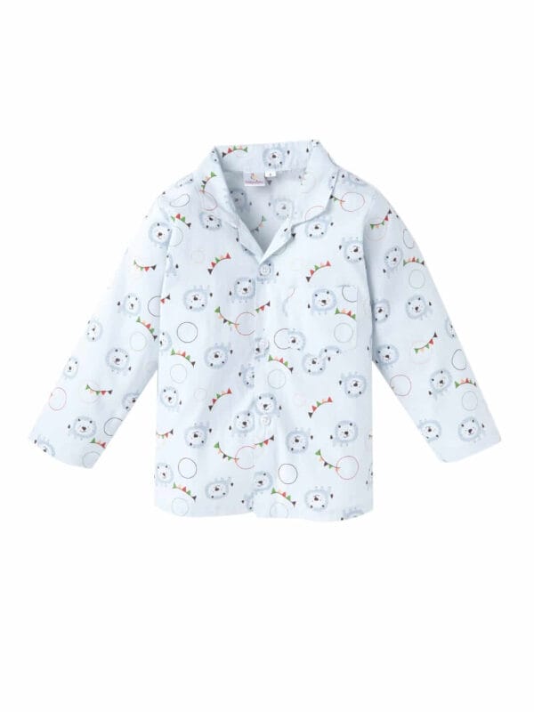 Kids Sleepsuit for Baby Boy’s and Girl’s Topwear and Pajamas Set Long Sleeve Sleepwear Baby Clothing Sets - White Lion Print - Image 2