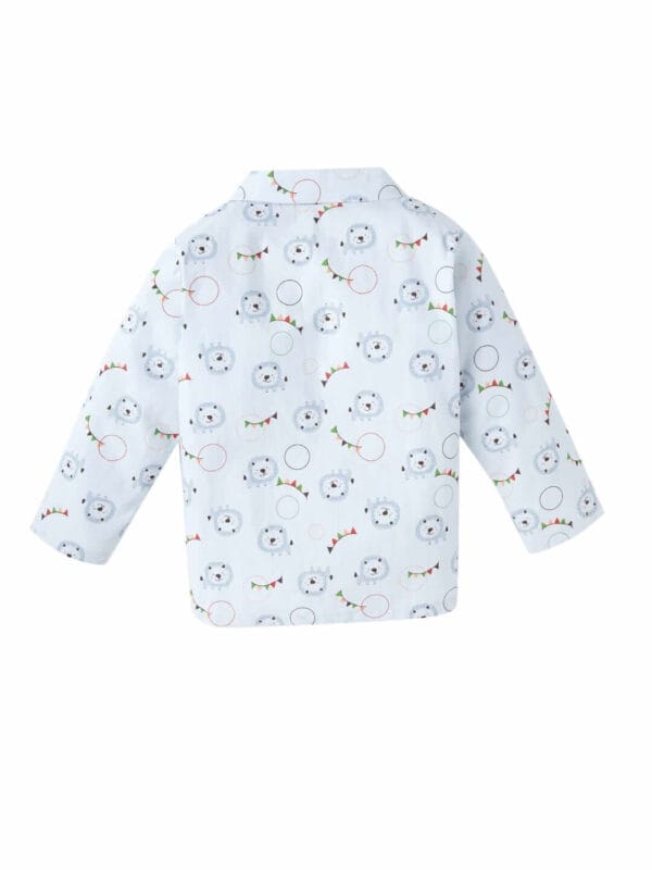 Kids Sleepsuit for Baby Boy’s and Girl’s Topwear and Pajamas Set Long Sleeve Sleepwear Baby Clothing Sets - White Lion Print - Image 3