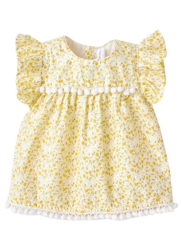 Babywish Baby Girl Cotton Frock Newborn Girl Knee Length Sleeveless Dress Floral Theme Printed - Image 2