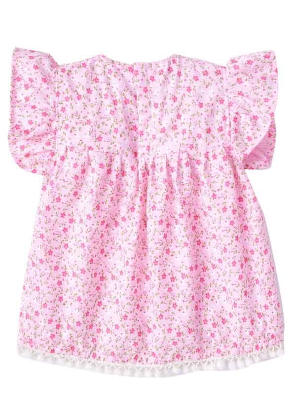 Babywish Baby Girl Cotton Frock Newborn Girl Knee Length Sleeveless Dress Floral Theme Printed - Image 6