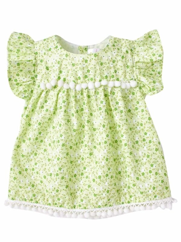 Babywish Baby Girl Cotton Frock Newborn Girl Knee Length Sleeveless Dress Floral Theme Printed - Image 8