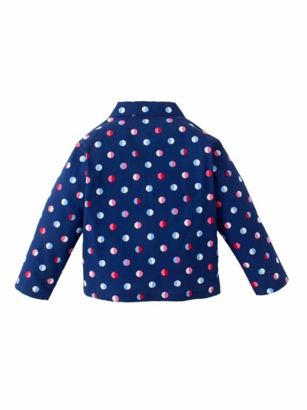Kids Sleepsuit for Baby Boy’s and Girl’s Topwear and Pajamas Set Long Sleeve Sleepwear Baby Clothing Sets - Blue Polka Dot Print - Image 3