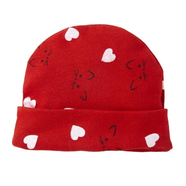 Baby caps for Newborn Fancy knitted Beanies Kids Red Ear Bear Hat for Infants 0 - 6 Months baby - Image 3