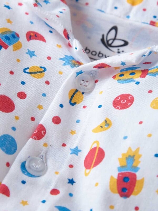 Kids Sleepsuit for Baby Boy’s and Girl’s Topwear and Pajamas Set Long Sleeve Sleepwear Baby Clothing Sets - Space & Star Theme - Image 5