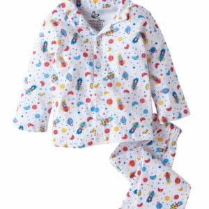 Kids Sleepsuit for Baby Boy’s and Girl’s Topwear and Pajamas Set Long Sleeve Sleepwear Baby Clothing Sets - Space & Star Theme