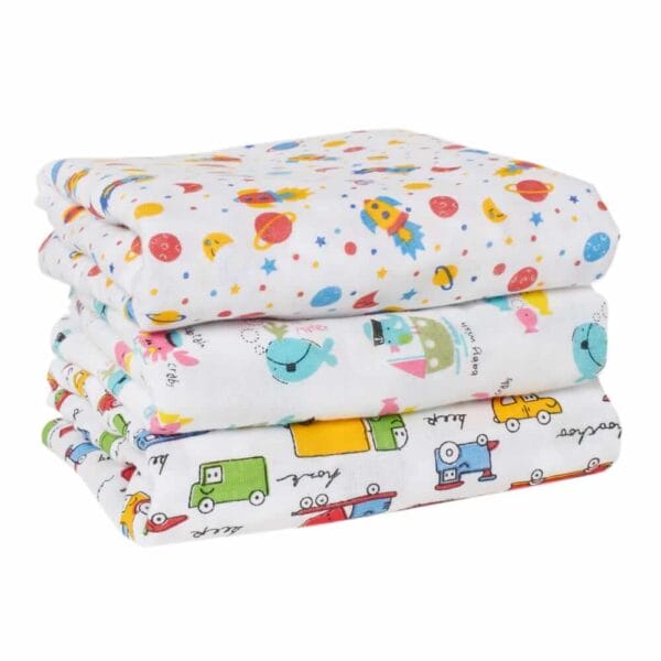 Muslin Swaddle Blankets 100% Organic for newborn Baby Multipurpose Infant Swaddle 112x112cm - Combo Pack of 3 - Image 2