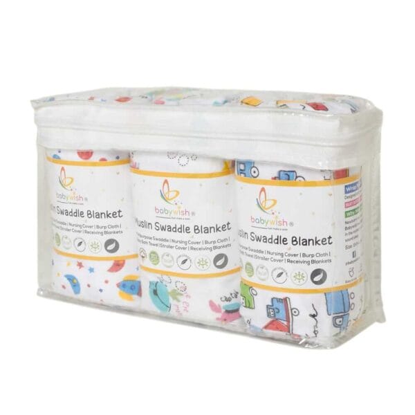 Muslin Swaddle Blankets 100% Organic for newborn Baby Multipurpose Infant Swaddle 112x112cm - Combo Pack of 3 - Image 7