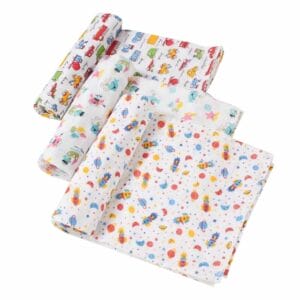 Muslin Swaddle Blankets 100% Organic for newborn Baby Multipurpose Infant Swaddle 112x112cm - Combo Pack of 3