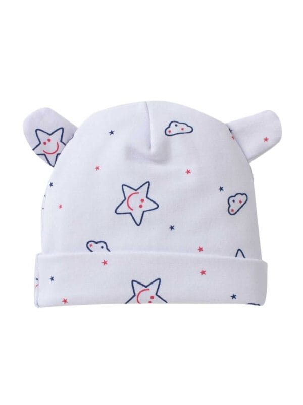Baby caps for Newborn Fancy knitted Beanies Kids White Ear Bear Hat for Infants 0 - 6 Months baby - Image 2