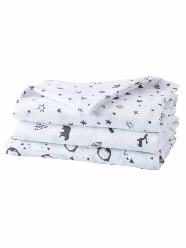 Muslin Swaddle Blankets 100% Organic for newborn Baby Multipurpose Infant Swaddle 112x112cm - Combo Pack of 3 - Image 2