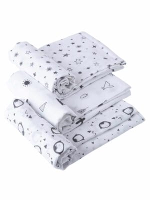 Muslin Swaddle Blankets 100% Organic for newborn Baby Multipurpose Infant Swaddle 112x112cm - Combo Pack of 3
