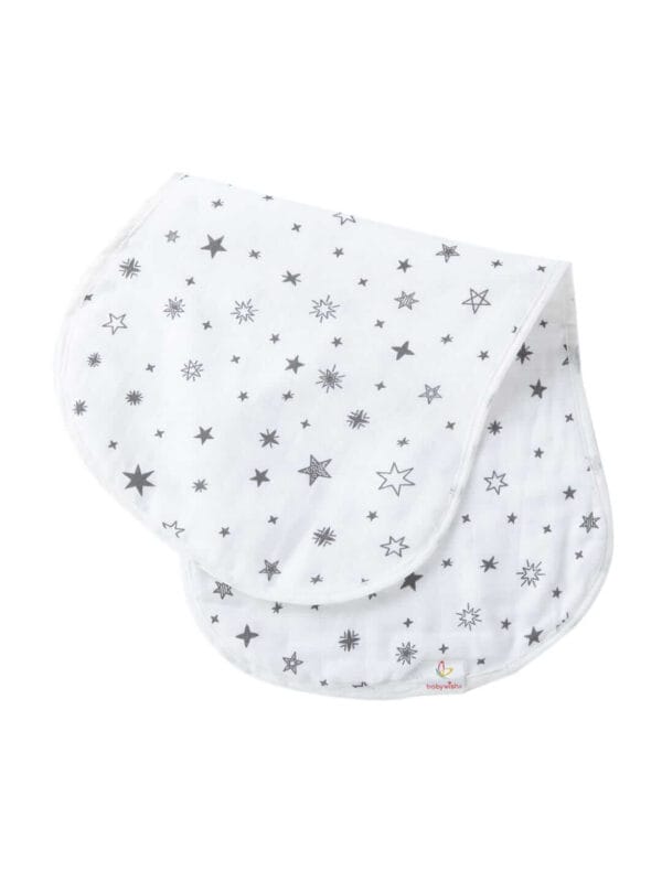 Organic Burp Cloths for Baby Boys and Girl Triple Layer Multipurpose Muslin Burp Gift set - BW Set of 3 - Image 6