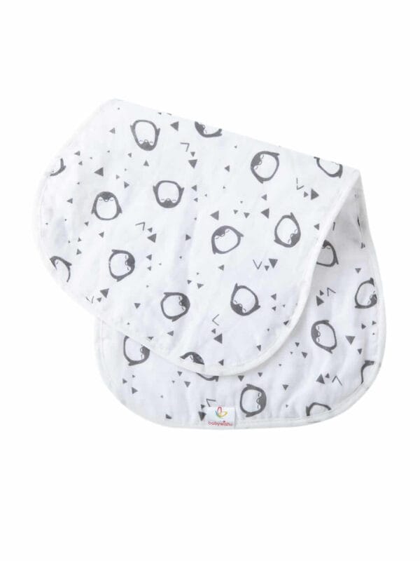 Organic Burp Cloths for Baby Boys and Girl Triple Layer Multipurpose Muslin Burp Gift set - BW Set of 3 - Image 7