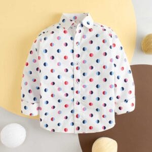 Kids Full Sleeve Shirt for Boy’s and Girl’s Polka Dot Printed Theme Toddler Shirt Summer and Winter Top wear Kids Clothes