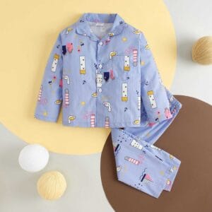 Kids Sleepsuit for Baby Boy’s and Girl’s Topwear and Pajamas Set Long Sleeve Sleepwear Baby Clothing Sets - Purple Swan Print