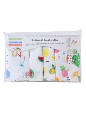 Baby Organic Muslin Washcloths for Newborn face hand towels Combo Pack - Multicolor