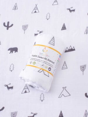 Muslin Swaddle Blankets 100% Organic for newborn Baby Multipurpose Infant Swaddle 112x112cm