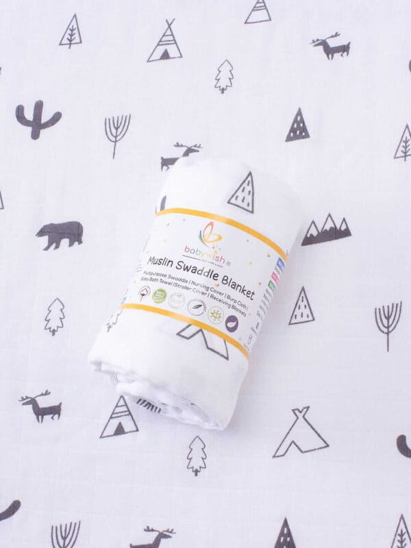 Muslin Swaddle Blankets 100% Organic for newborn Baby Multipurpose Infant Swaddle 112x112cm