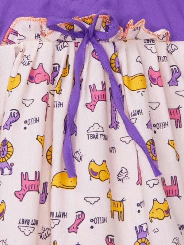 Babywish Baby Girl Cotton Frock Newborn Girl Knee Length Sleeveless Dress Jungle Theme Printed - Image 10