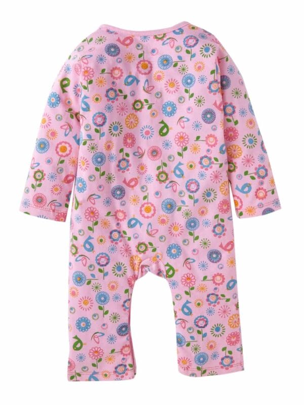 Baby Boy's and Baby Girl’s Bodysuits Cotton Full Sleeve Rompers Onesies for Infant Pink Floral Print Set of 2 - Image 6