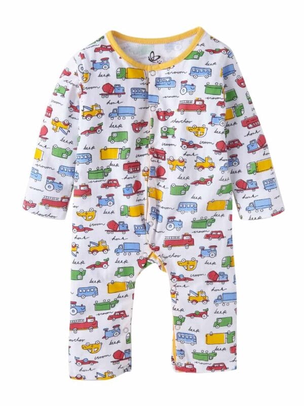 Baby Boy's and Baby Girl’s Bodysuits Cotton Full Sleeve Rompers Onesies for Infant Car Print Set of 2 - Image 5