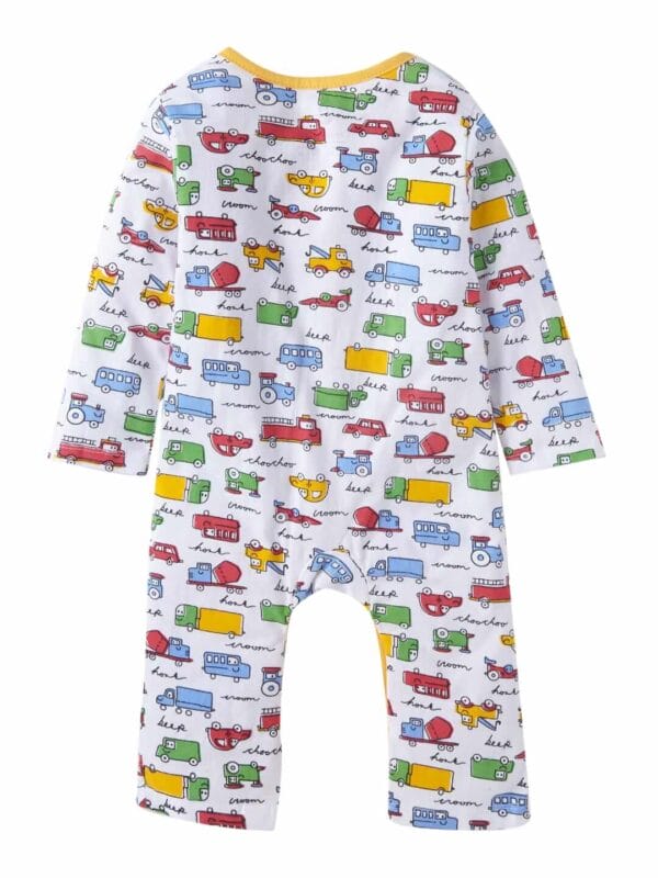 Baby Boy's and Baby Girl’s Bodysuits Cotton Full Sleeve Rompers Onesies for Infant Car Print Set of 2 - Image 6