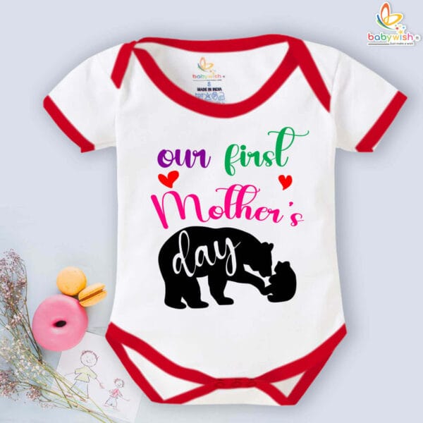 Babywish Mothers Day Baby Matching Outfit Mama Bear Print - Image 5