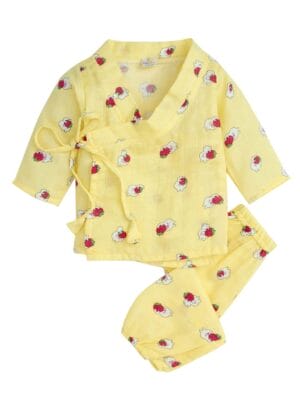 Organic muslin jhabla baby two-piece set for 0–12 months by Babywish