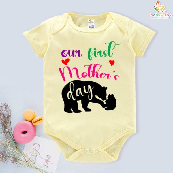 Babywish Mothers Day Baby Matching Outfit Mama Bear Print - Image 4
