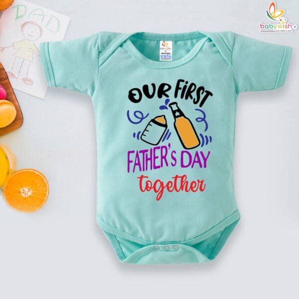 Our First Fathers Day Baby Romper | Matching Outfit |Babywish - Image 2
