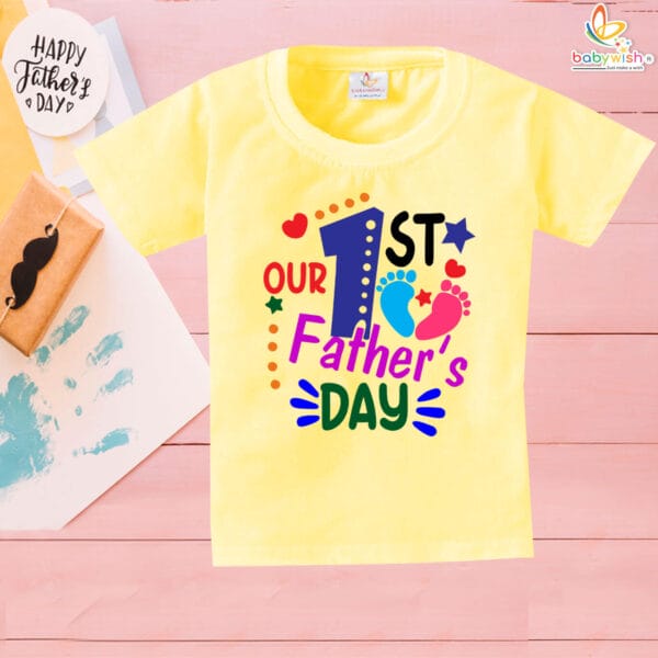 Our First Fathers Day Babywish T-shirt for baby - Image 4