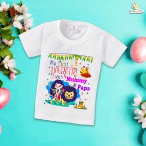 Babywish Baby Navratri T-shirt My First Dussehra My First Navratri with Mummy & Papa