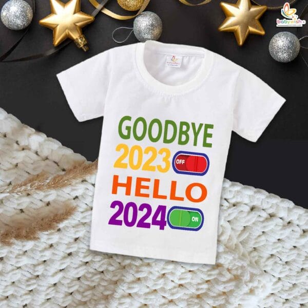 Babywish New Year T-shirt My First New Year T-shirt Goodbye 2023 Hello 2024