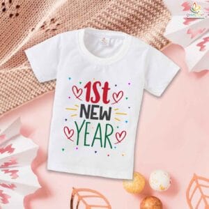 Babywish New Year T-shirt My First New Year T-shirt 1st New Year Heart Printed