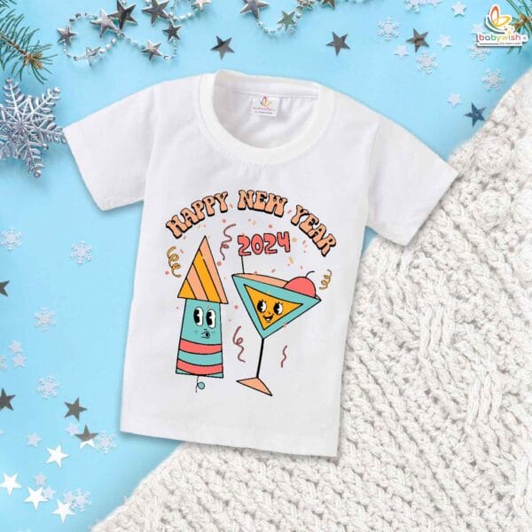 Babywish New Year T-shirt My First New Year T-shirt Happy New Year 2024 Rocket Printed