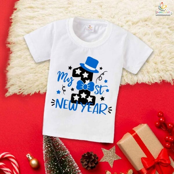 Babywish New Year T-shirt My First New Year T-shirt My First New Year in Purple Printed