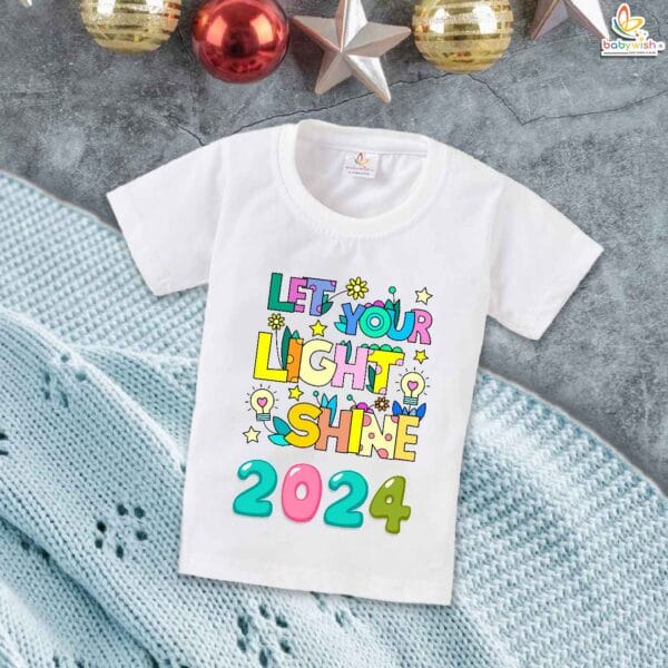 Babywish New Year T-shirt My First New Year T-shirt 2024 Let Your Light Shine