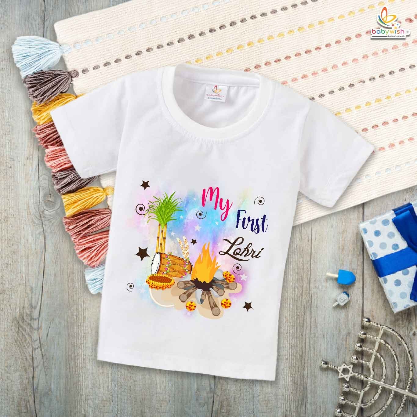 Babywish Lohri T-shirt My First Lohri T-shirt Happy Lohri