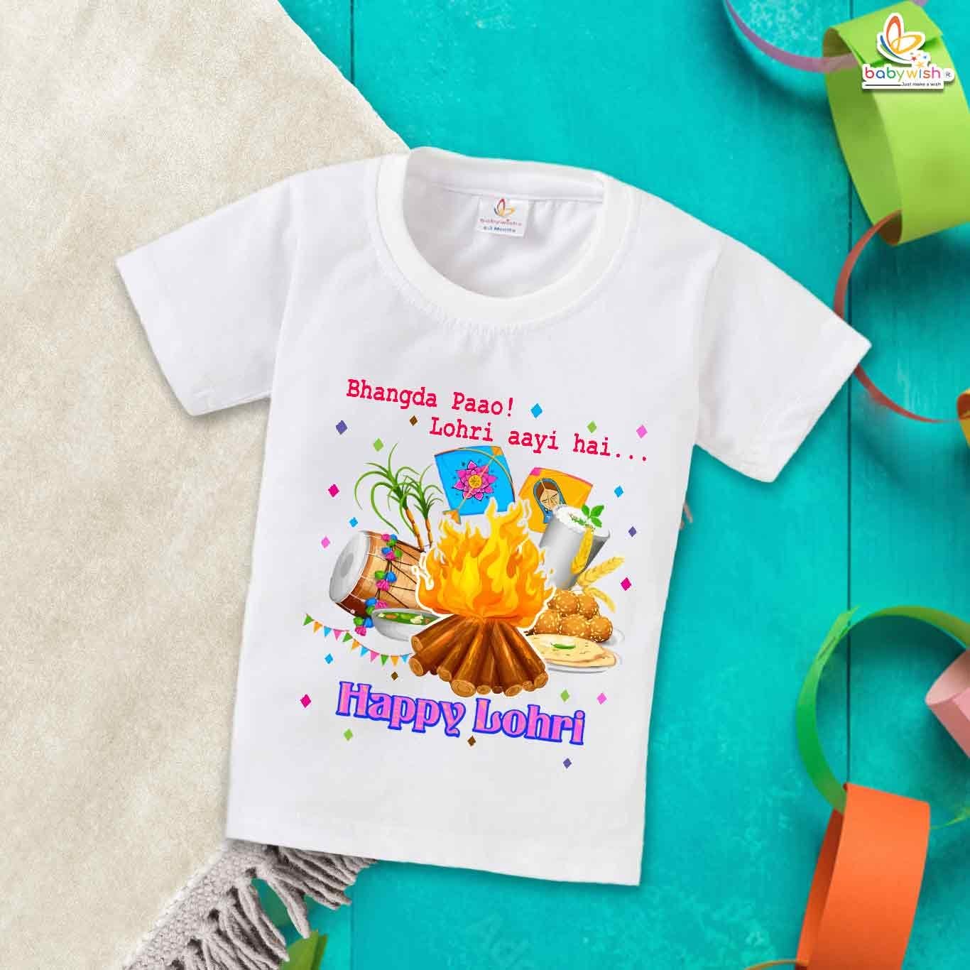 Babywish Lohri T-shirt My First Lohri T-shirt Bhangda Pao Lohri Aayi