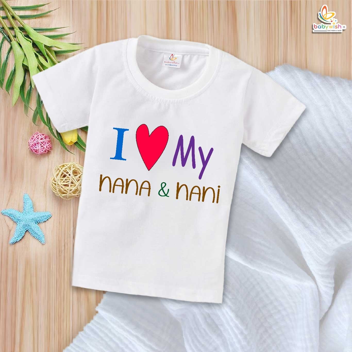 Babywish Naanu & Naani T-shirt My Naanu & Naani T-shirt I love My Nana & Nani