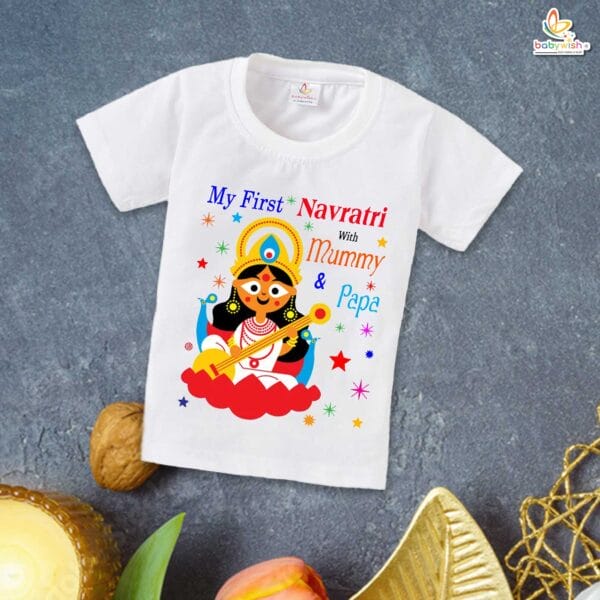 Babywish Baby Navratri T-shirt My First Dussehra My First Navratri with Mmmy & Papa