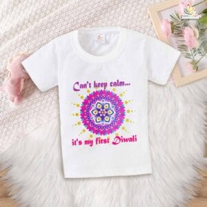 Babywish Baby Diwali T-shirt My First Diwali Can't Keep Calm It's My First Diwali