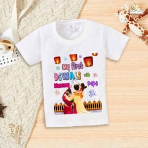 Babywish Baby Diwali T-shirt My First Diwali My First Diwali with Mom & Dad
