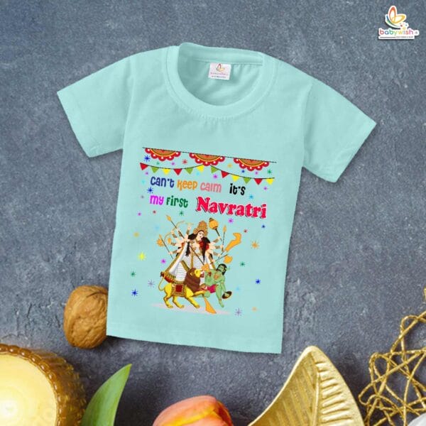 Babywish Baby Navratri T-shirt My First Dussehra Can't Keep Calm it's first Navratri - Image 2