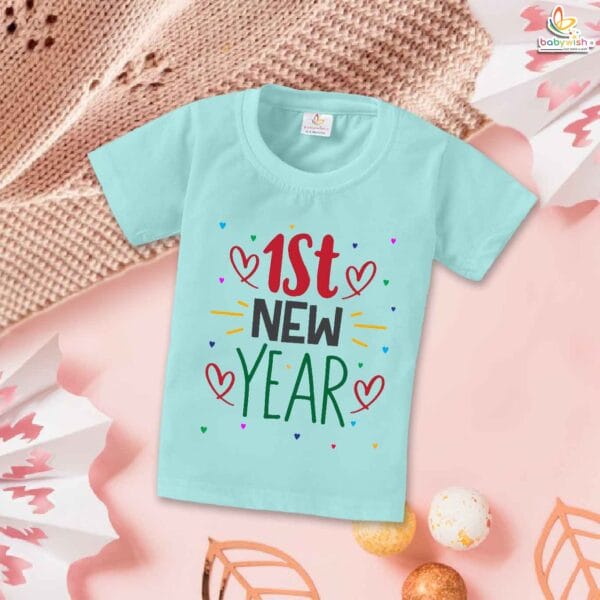 Babywish New Year T-shirt My First New Year T-shirt 1st New Year Heart Printed - Image 2