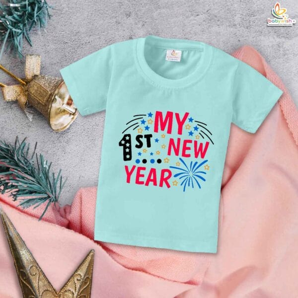 Babywish New Year T-shirt My First New Year T-shirt My First New Year Design Printed - Image 2