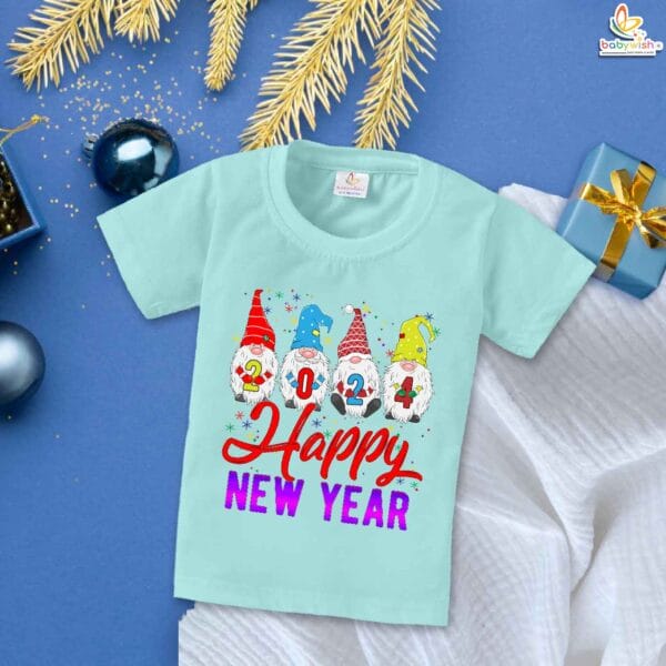 Babywish New Year T-shirt My First New Year T-shirt Santa Wishes Happy New Year 2024 Floral Print - Image 2