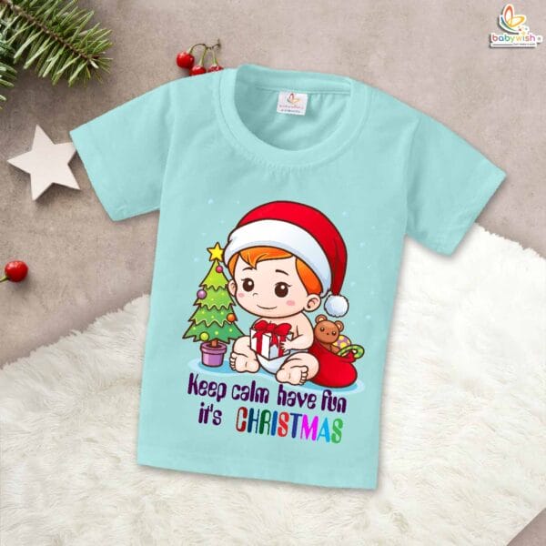 Babywish Christmas T-shirt My First Christmas T-shirt Keep Calm Have Fun It's Christmas - Image 2