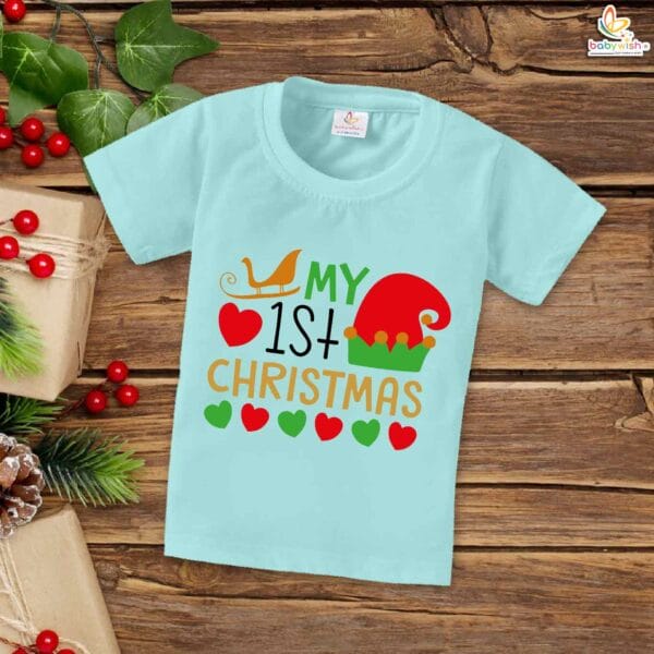 Babywish Christmas T-shirt My First Christmas T-shirt First Christmas Hearts Prints - Image 2