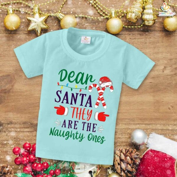 Babywish Christmas T-shirt My First Christmas T-shirt Dear Santa They Are Naughty One - Image 2